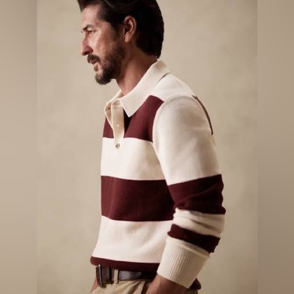 Banana Republic Rugby Cashmere Polo Sweater - Picture 2 of 4